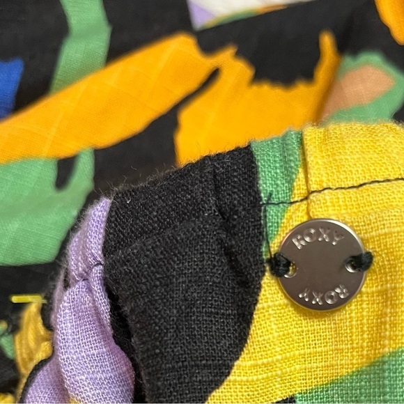 Roxy Waiting Line Bold Colors Midi Floral Boho Surfer Style Minimalist Dress - Picture 10 of 10